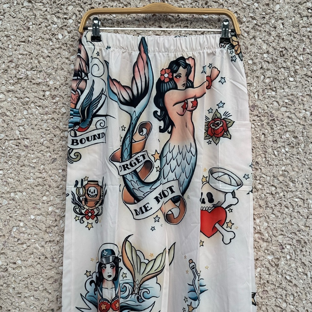 Mermaid Tattoo Print Lounge Pants